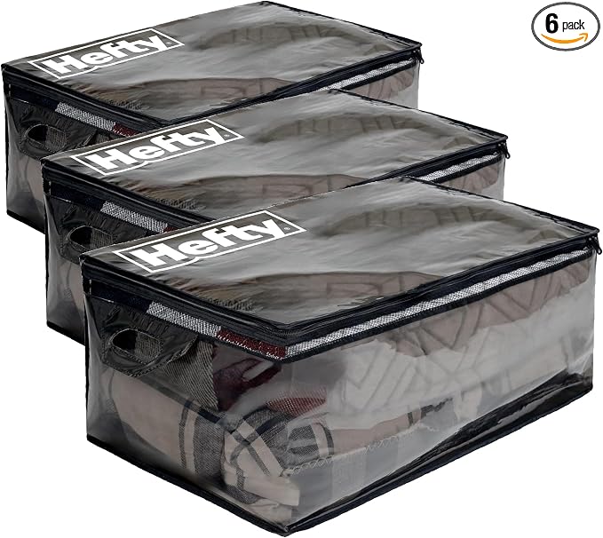 Hefty Storage Bags Extra Large Double Zipper Backpack, Heavy Duty Water by Hefty