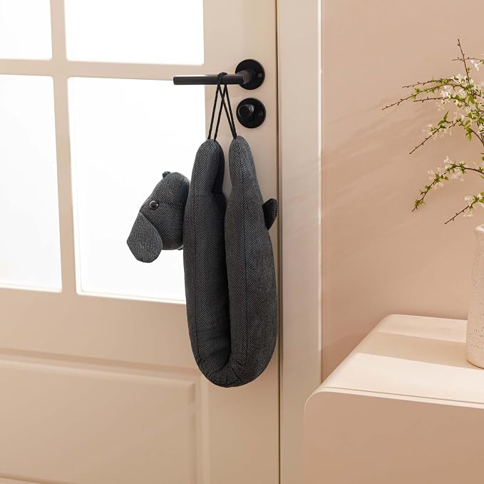 habibee Door Draft Stopper, Weighted Noise Blocker 32 in Grey Dog | Robust - Image 3