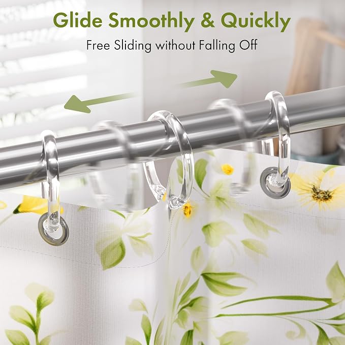 Amazer Shower Curtain Rings, O Shape Shower Hooks - Image 5
