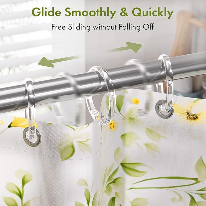 Amazer Plastic Shower Curtain Rings, O Shape Clear Shower Curtain Hooks Rings - Image 5