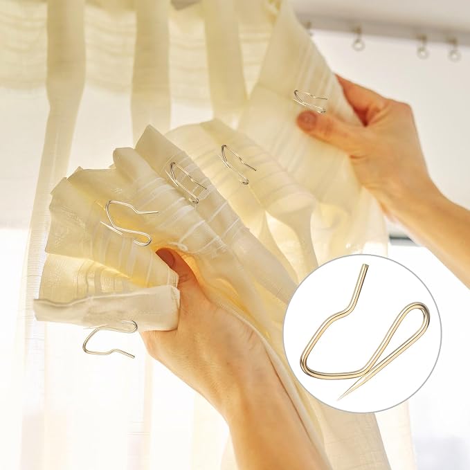 Shappy 120 Pcs Metal Drapery Hooks Pinch Pleat - Image 4