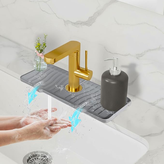 Odrago Silicone Faucet Mat, Countertop and Kitchen Sink Splash Guard, Anti-Slip by OdragoKitchen