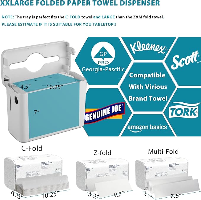 Ultra Large C Fold Paper Towel Dispenser Countertop - Image 3