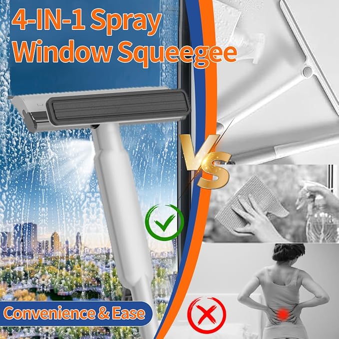 4 in 1 Window Squeegee with Water Tank, Window Cleaner Tool with Remote Control - Image 4