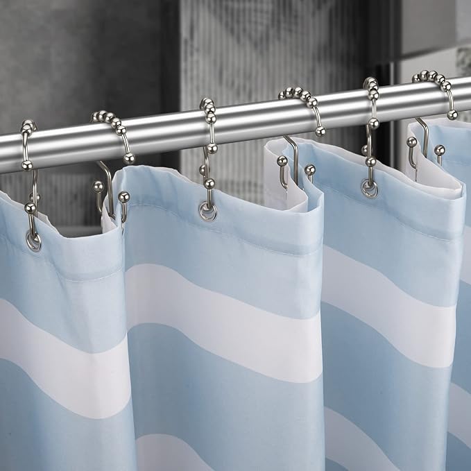 Titanker Shower Curtain Hooks Rings, Rust-Resistant Metal Double Glide Shower - Image 8