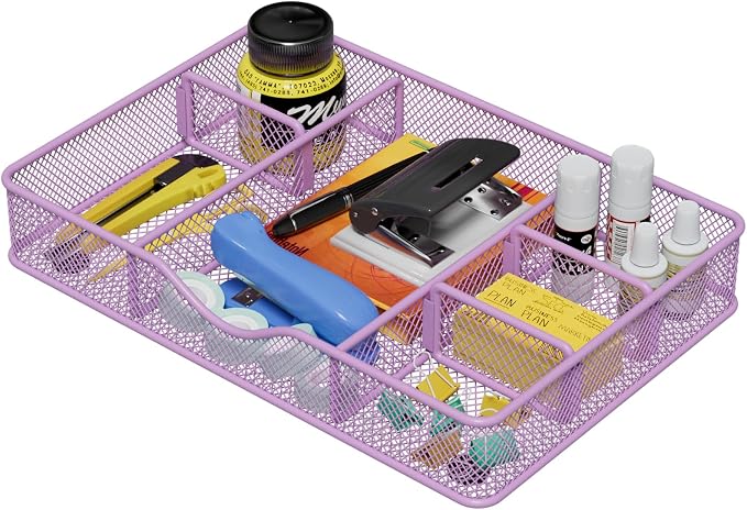 VyGrow Desk Drawer Organizer Tray, Metal Mesh Drawer Organizers Office by VyGrow