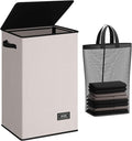 SOLEDI 90L Laundry Hamper with Lid, Large Collapsible Laundry Basket | Sturdy by SOLEDI