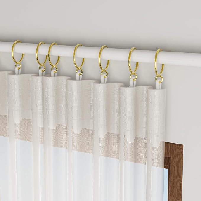 1.5 Inch Curtain Rings with Hooks, 24 Pack Gold Metal Drapery Rings with Pins - Image 5