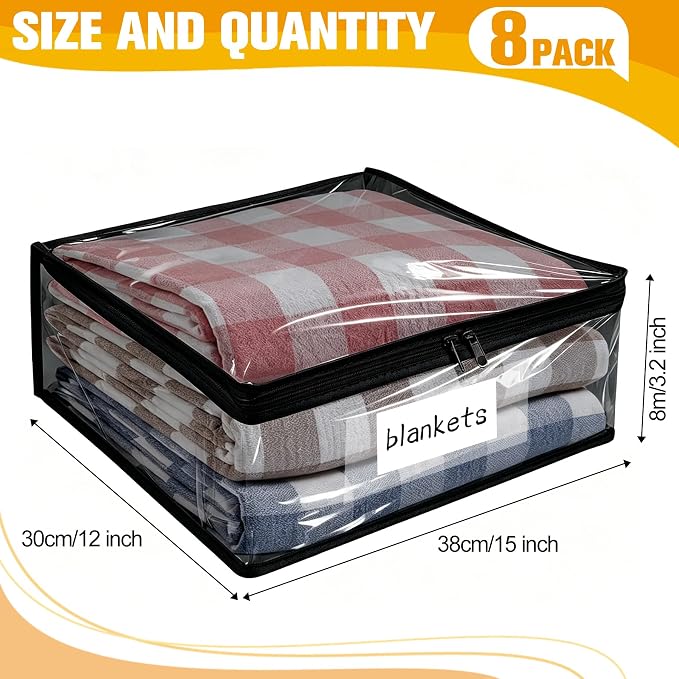 Plastic Storage Bags with Easy-Glide Zipper, Durable Clear Vinyl Zippered - Image 2