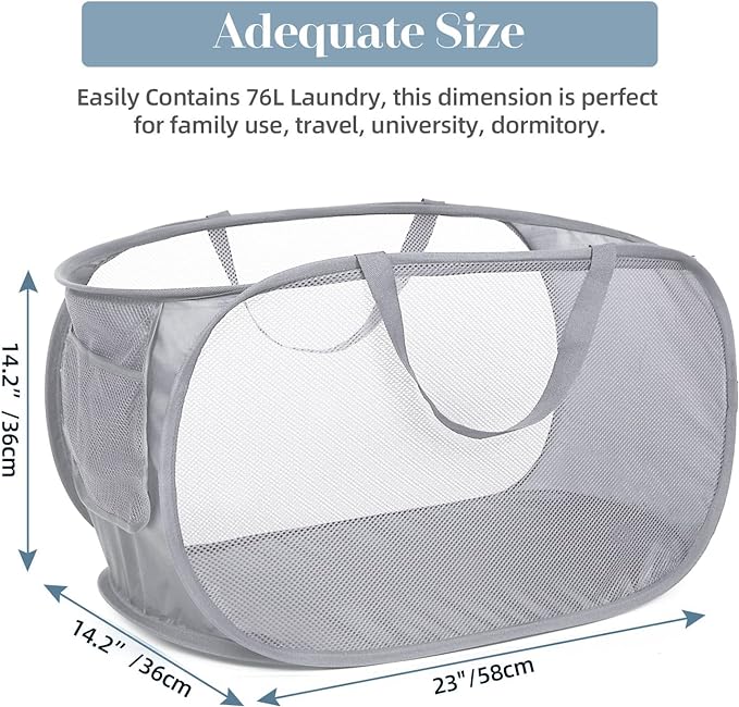 4 Pack Foldable Laundry Basket Hamper, Collapsible Laundry Baskets - Image 3