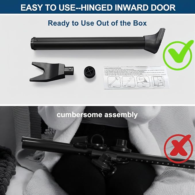 Rerishom Door Security Bar, Heavy Duty Door Stopper Jammer - Image 7