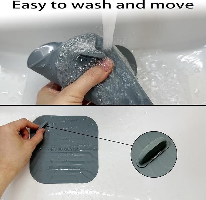 Shower Drain Cover Tub Stopper, 2 Pieces Sewer Anti-Odor Mat Deodorizing Drain - Image 3