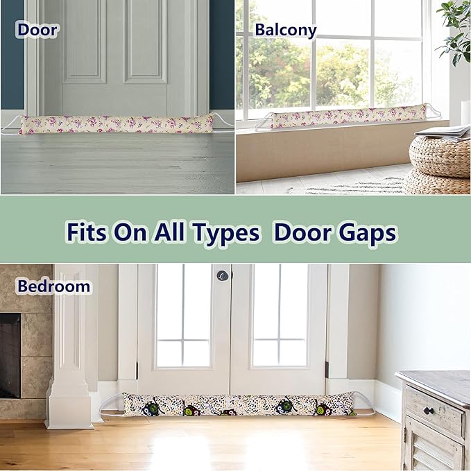 2 Pack 40 Inch 4 Inch Wide Under Door Blocker Door Draft Stopper, Bottom - Image 7
