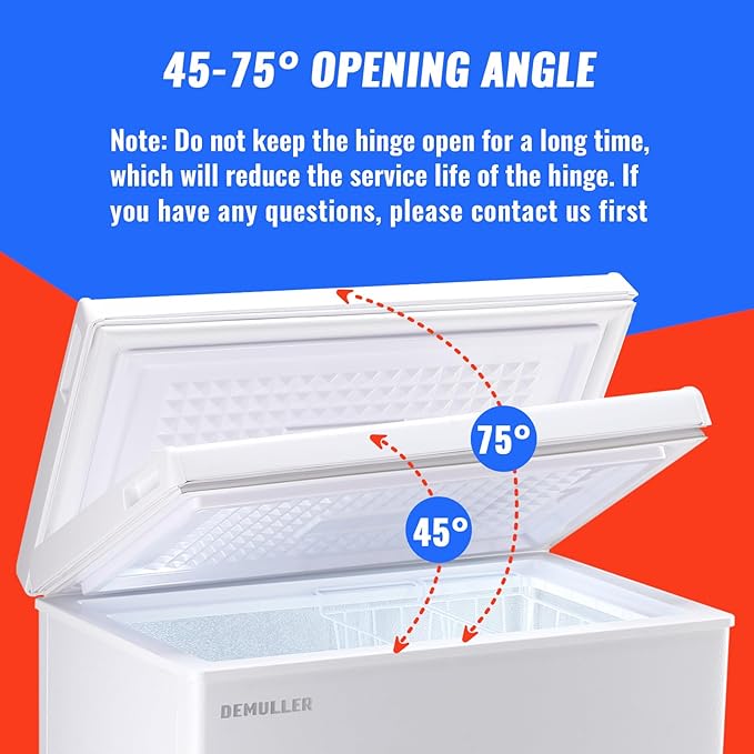 5.0 CU.FT Deep Freezer Top Open Door Compact Freezer Chest Freezer with Removable Storage Basket for Home Kitchen Garage White