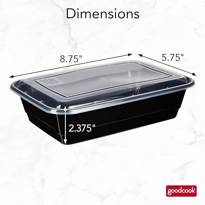 GoodCook Meal Prep Containers, Single Compartment 10-Pack | BPA-Free Reusable - Image 2