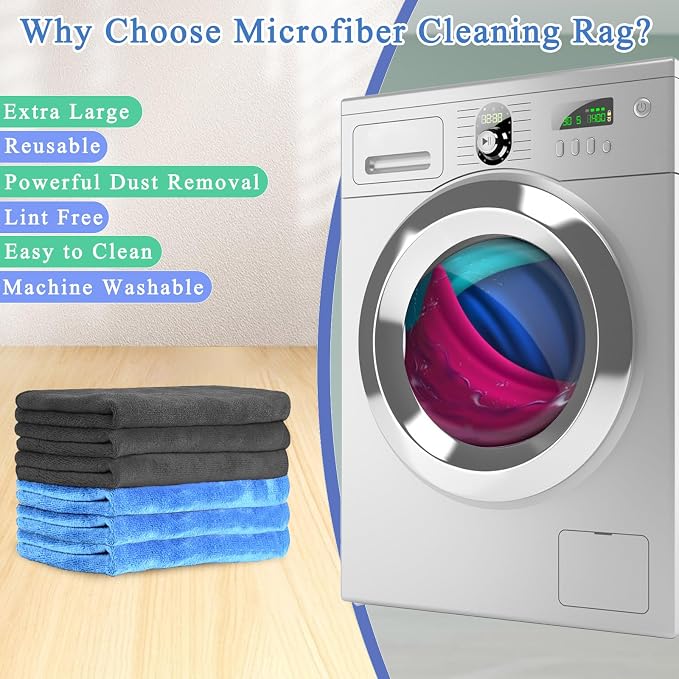 12 Pcs Extra Large Microfiber Cleaning Cloth, Microfiber Towels - Image 4