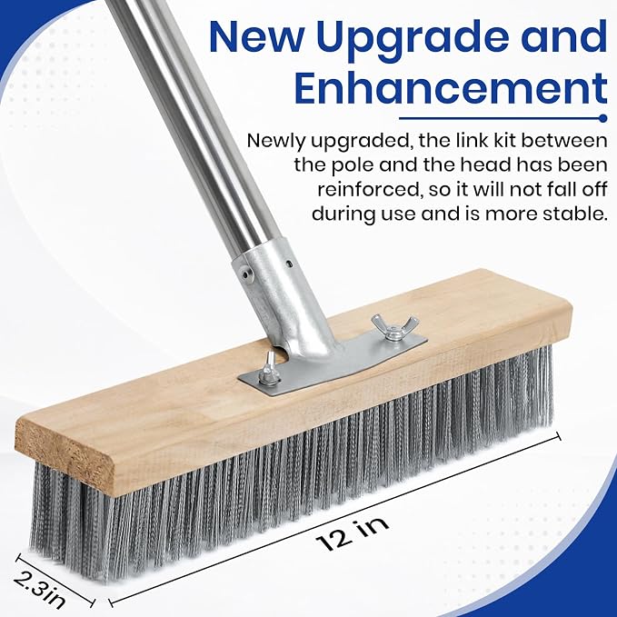 Stainless Steel Deck Scrub Brush, Outdoor Broom - Image 4