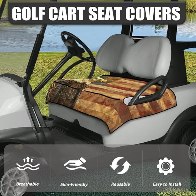 Golf Cart Seat Cover Cushion Designed for Outdoor Durability, Featuring Breathable Fabric, Waterproof Layer and Secure Seat Fit