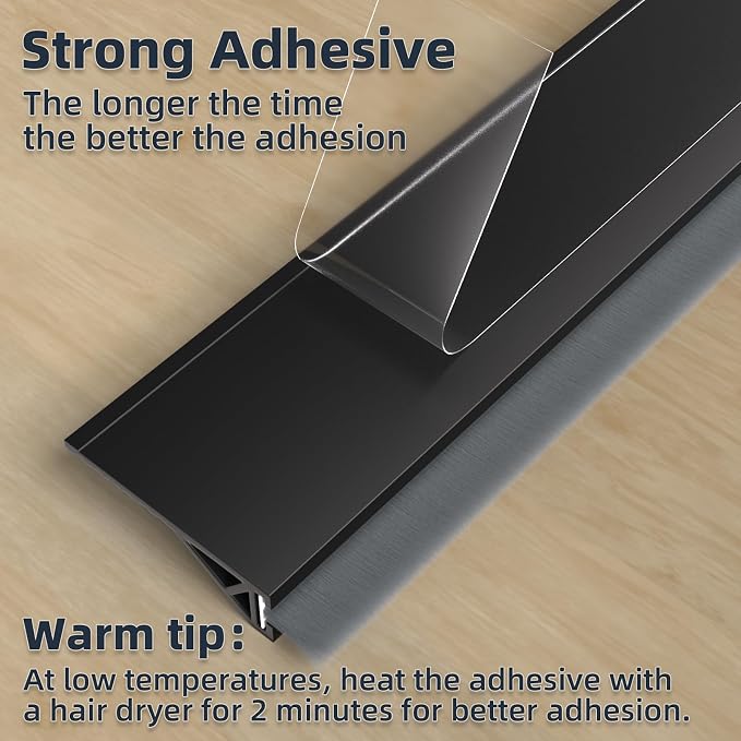 39" Silicone Door Brush Sweep for Door Weather Stripping Bottom, Suitable Gaps - Image 7