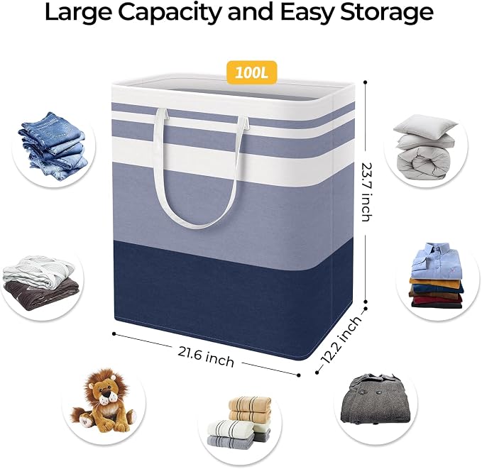 HomeHacks 2 Pack Large Laundry Baskets, Laundry Hampers Bags | Waterproof - Image 4