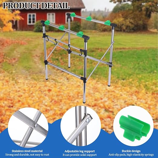 Foldable Leaf Bag Holder, 30-45 Gallon Stainless Steel Trash Bag Holder | Heavy - Image 3