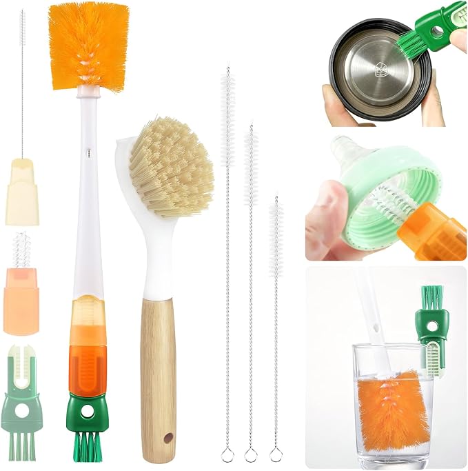 XYFuuee 5 Pack Bottle Brush Set, 5 in 1 Water Bottle Cleaning Brush, Long by Transformyouroutdoorspace