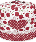 TODIYADDU Red Love Heart Air Fryer Cover for 6 Quart Instant Pot Cherry Fruit Print Kitchen Appliance Dust Cover with Pocket Lightweight Round Protective Cover for Rice Cooker Coffee Maker