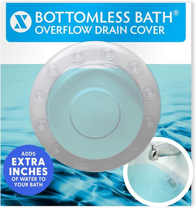 SlipX Solutions Bottomless Bath Overflow Drain Cover Accessory, Warmer Soak by SlipXSolutions