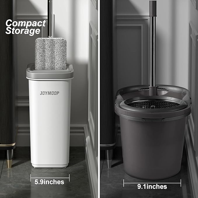 JOYMOOP Flat Mop System, Microfiber Mop and Bucket Set, Hands-Free Floor - Image 4