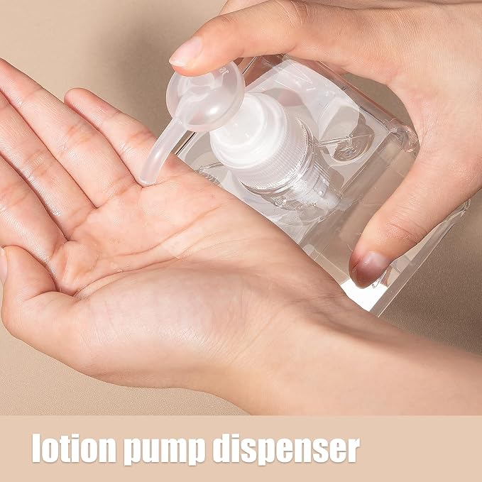 Plastic Pump Bottle Refillable Lotion Soap Dispenser 8.5oz Clear 2 Pack | Sturdy - Image 7