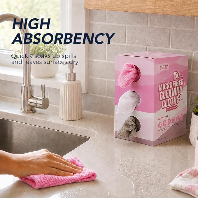 UNIMADE Microfiber Cleaning Cloth, 150 Pack Microfiber Towels - Image 2