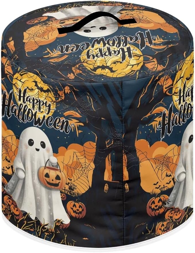Dust Cover for Kitchen Appliance for 3 Quart Pressure Cooker Air Fryer Rice Cooker Dust Cover with Top Handle and Pocket Happy Halloween Ghost Print