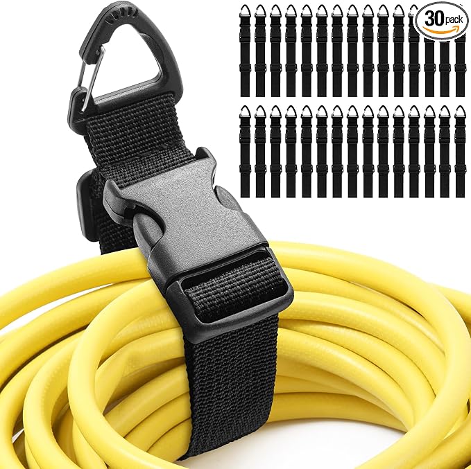 30 Pack Adjustable Extension Cord Holder Straps, Heavy Duty Triangle Clips by Wowangce