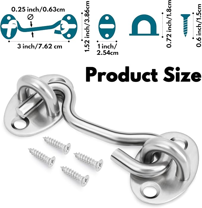 3 Inch Privacy Hook and Eye Latch - Image 2