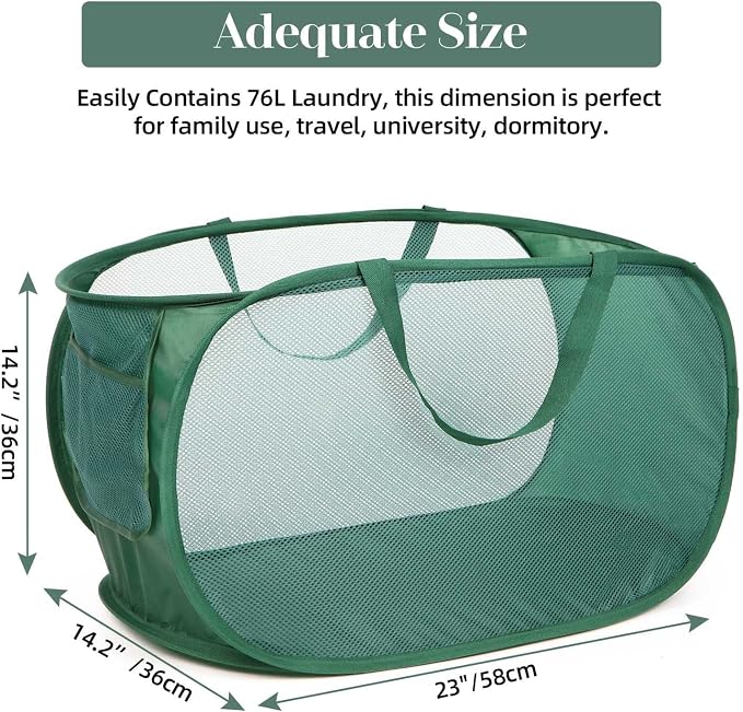 2 Pcs Durable Collapsible Laundry Baskets - Image 4