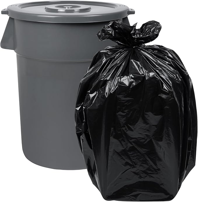 Restaurantware-LID ONLY: RW Clean Waste Container Lid, 1 Round Trash Can Cover - Waste Bin Sold Separately, For 44 Gallon Dustbin, Built-In Handle, Gray Plastic Garbage Can Cover, Heavy-Duty
