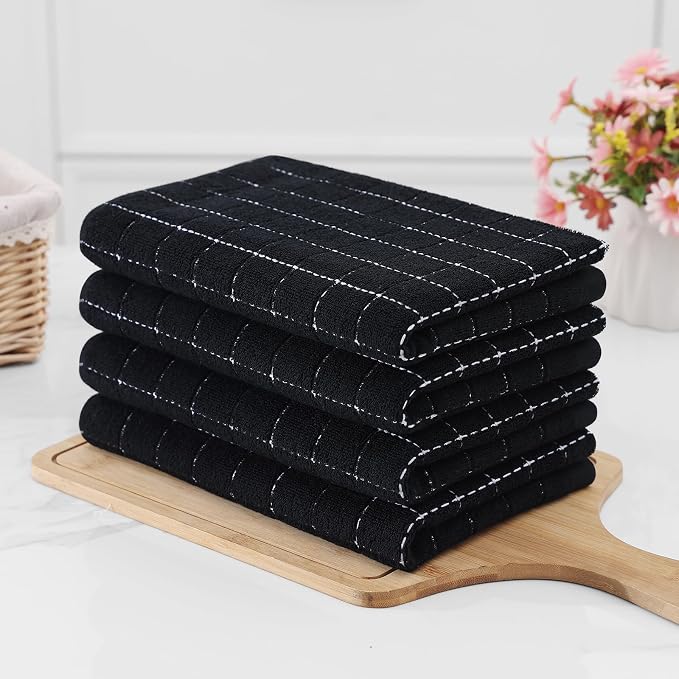 Homaxy 100% Cotton Terry Kitchen Towels, Large 4 Pack - Image 7
