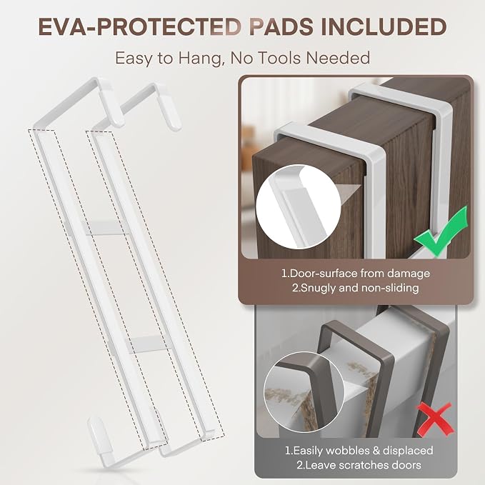 FYY 2 Packs Over The Door Hooks, Double Sided Door Hanger Hook - Image 2
