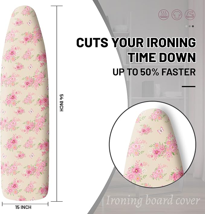 Extra Thick Ironing Board Cover and Pad, 15x54 Ironing Board Cover, Resist - Image 2