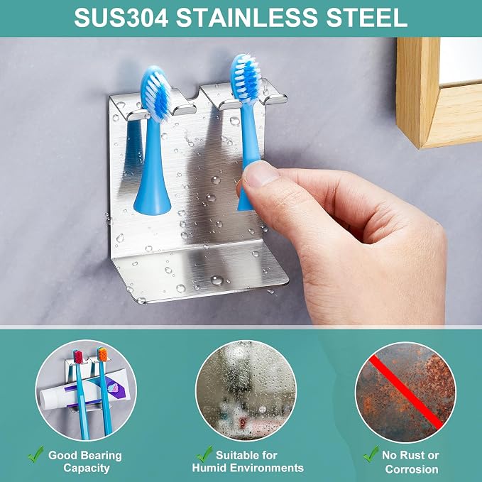 Electric Toothbrush Head Holder, Tooth Brushing Holder, Wall Mounted Toothbrush - Image 4