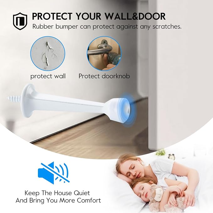 HOME MASTER HARDWARE 3" Heavy Duty Solid Door Stop, 8 Pack, Screw-In - Image 3