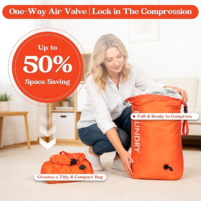 Travel Laundry Bag, Vacuum Compression Dirty Clothes Travel Bag - Image 4