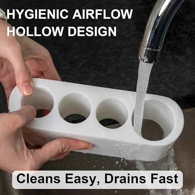 BCS Toothbrush Holder for Bathrooms, 4 Slots Marble Toothbrush and Toothpaste - Image 5