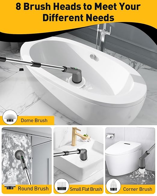 Electric Spin Scrubber for Bathroom, Shower Scrubber - Image 4