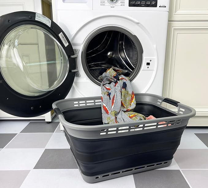 SAMMART 42L Collapsible Plastic Laundry Basket - Image 2