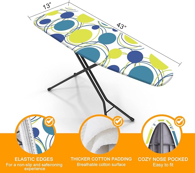 Ironing Board Cover and Pad, Standard Size 12" x 42" Iron Board Replacement - Image 2