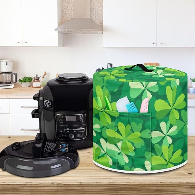 TODIYADDU Clean Shamrock Pressure Cooker Cover with Handle Fashion Kitchen Appliance Dust Covers for Instant Pots Portable Air Fryer Dust Cover St Patrick's Day Cover Bag Trendy Home Decor