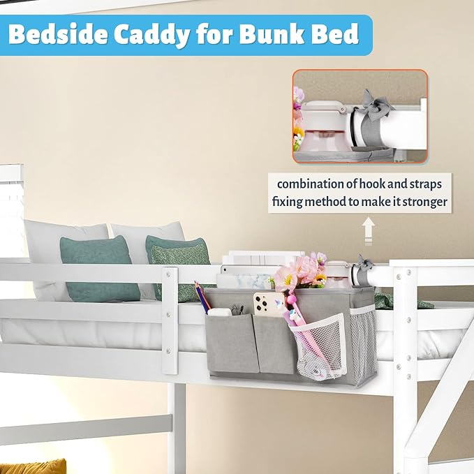 Bedside Caddy, Bedside Storage Bag Hanging Organizer - Image 3