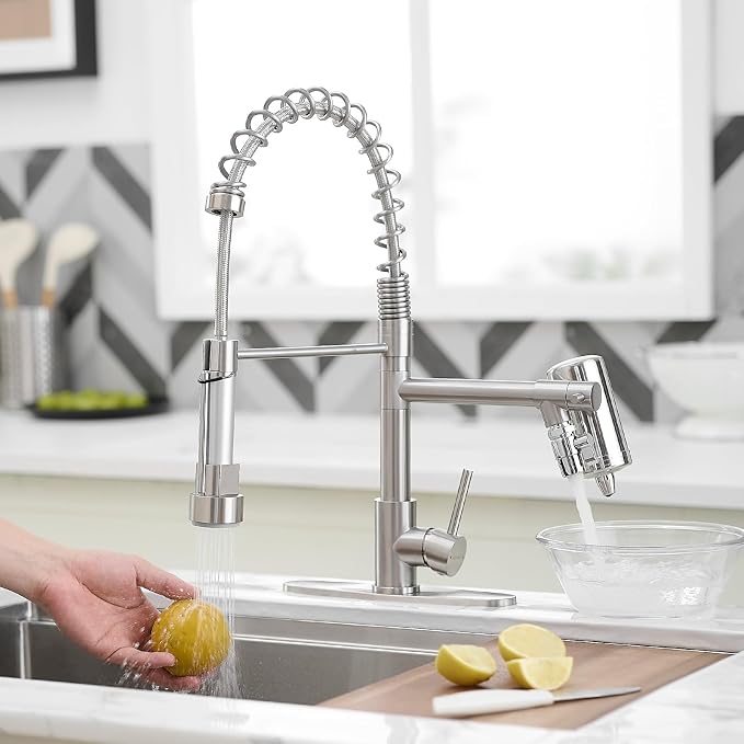 AIMADI Kitchen Faucet with Water Filter and Pull Down Sprayer | Brushed Nickel - Image 8