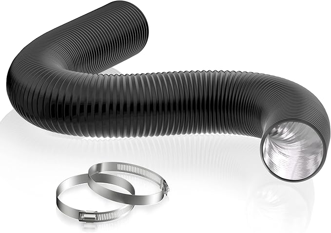 HG Power 3 Inch Air Ducting, 16 Feet Flexible Aluminum Dryer Vent Hose, Three Layer Protection Dryer Hose with 2 Clamps for HVAC Ventilation Heating Cooling Exhaust